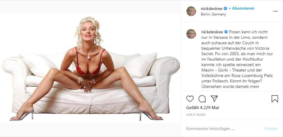 Désirée Nick provokes with new Instagram post