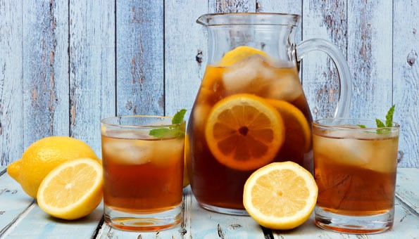 Homemade iced tea in different variations